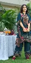 Teal Blue Floral Print Premium Viscose Lenzing Kaftan Co-ord Set