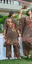 Mocha Brown Floral Print Premium Viscose Lenzing Kaftan Co-ord Set