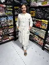 Off White Cotton Elephant Embroidered 2 Piece Pair