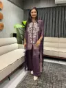 Royal Mauve Kaftan–Sharara Indo Western Set