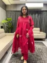 Ruby Radiance Tissue Cotton Suit Set