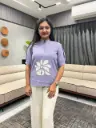 Lavender Bloom Linen Top