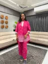 Fuchsia Floral Crochet Cotton Co-ord Set