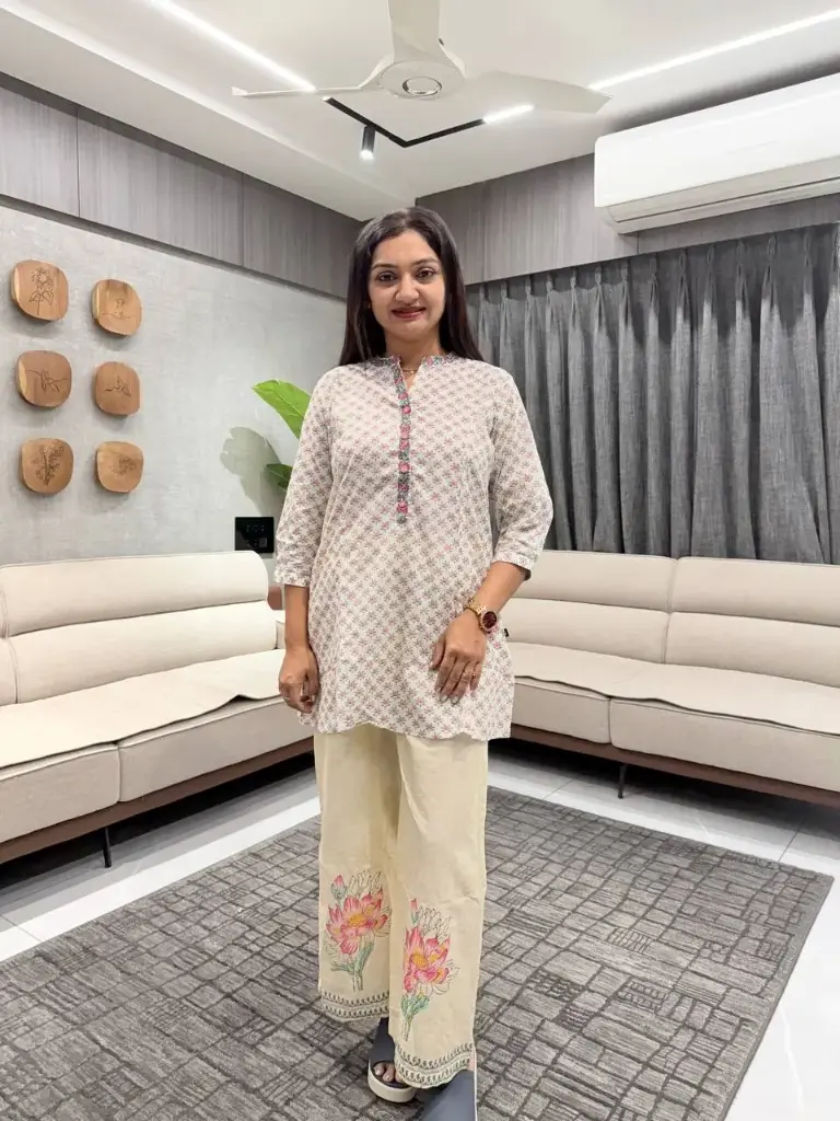 Lotus Bloom Printed Cotton Co-ord Set
