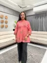 Coral Bloom Premium Cotton Tunic