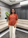 Rust Charm Embroidered Cotton Top