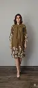 Olive Grace Embroidered Cotton Midi Dress