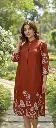 Rust Bloom Cotton Midi Dress