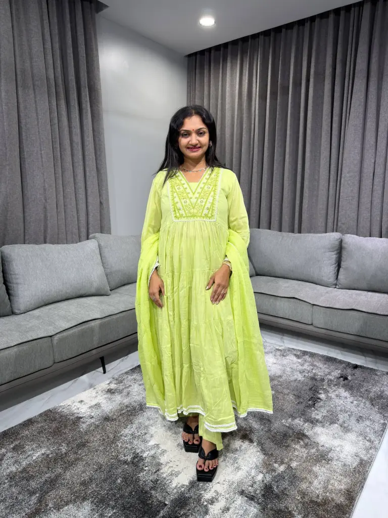 Lime Glow Cotton 3-Piece Set