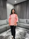 Blush Charm Embroidered Cotton Tunic