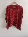Crimson Ajrakh Mirror Kaftan Top