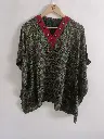Emerald Tribal Ajrakh Mirror Kaftan Top