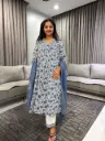 Blue Bloom Cotton Suit Set
