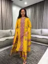 Mustard Bloom Cotton Suit Set