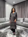 Midnight Heritage Ajrakh Fish-Cut Set