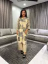 Ivory Mosaic Geometric Crepe Set