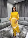 Mustard Tie-Dye Mull Cotton Kurta Set