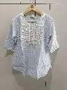 Ice Blue Embroidered Flair Top