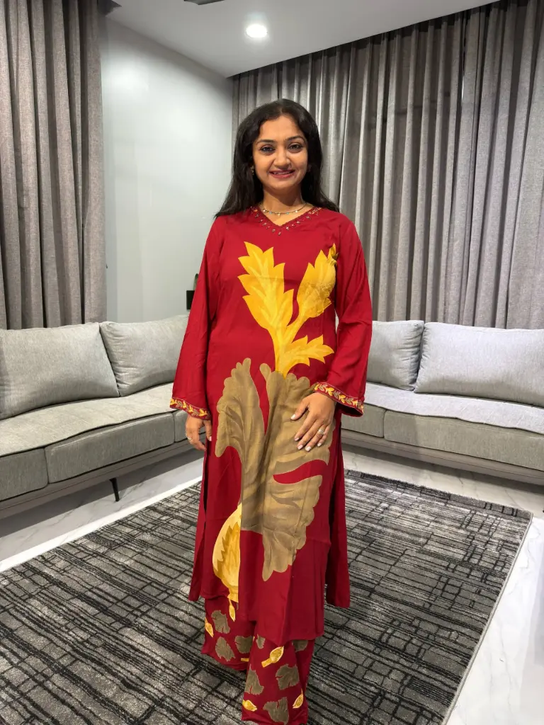 Ruby Bloom German Reyon Kurta Set