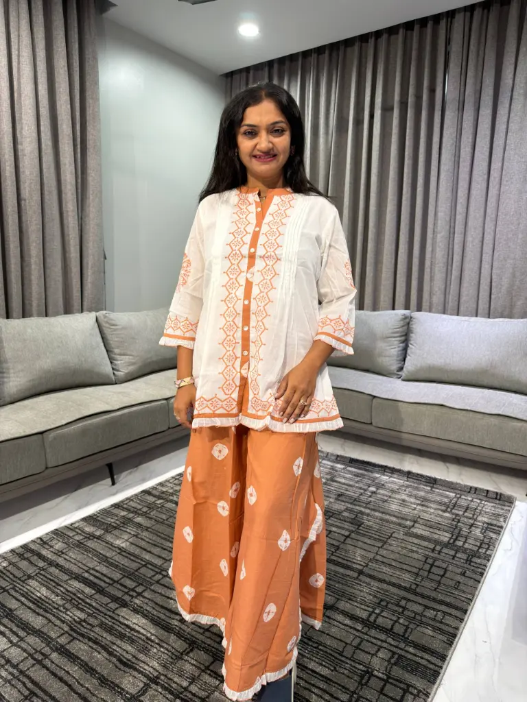 Ivory Rust Mull Cotton Co-ord Set