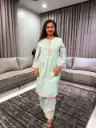 Aqua Bloom Mull Cotton Co-Ord Set