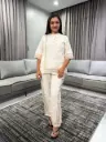 Ivory Stripe Jacquard Co-ord Set