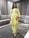 Noor Green Shaded Mull Cotton Coord Set