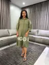 Olive Bloom Tie Dress