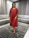 Wine Maroon Grace Cotton Dress