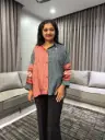 Crimson Slate Printed Muslin Shirt Top