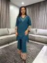 Royal Azure Printed Muslin Co-Ord Set