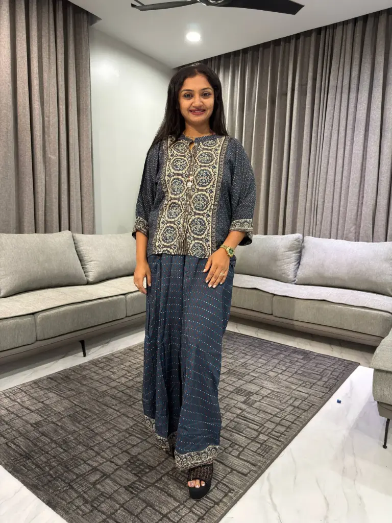 Indigo Royale Muslin Co-Ord Set