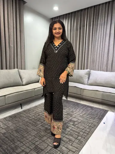 Noir Mirror Glow Viscose Co-ord Set