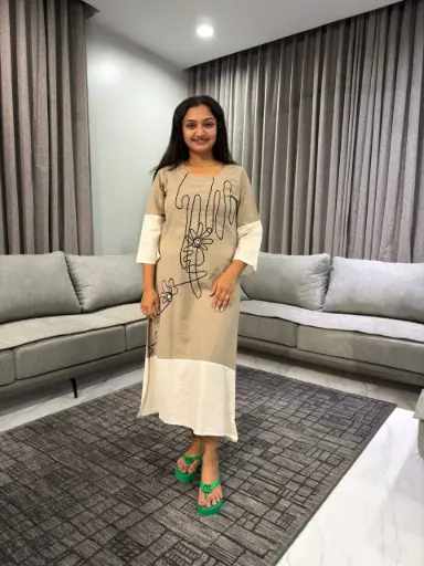 Earthy Elegance Cotton Dress