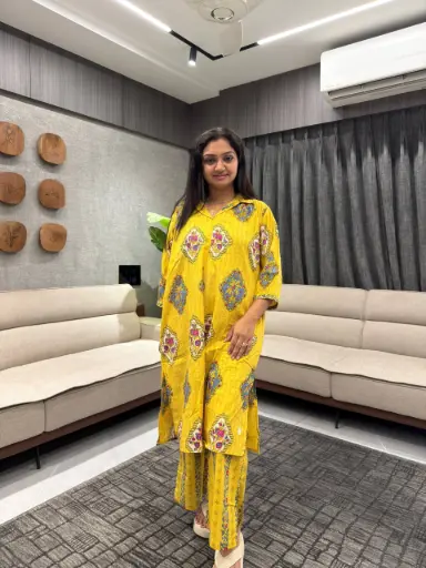 Sunshine Lotus Cotton Co-ord Set