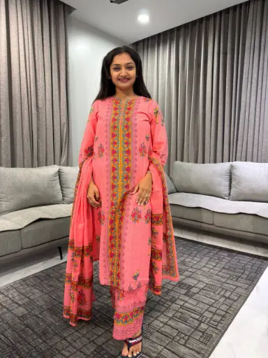 Pink Blossom Cotton Suit Set