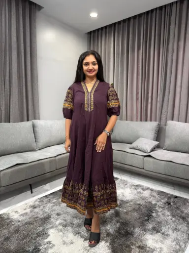Plum Heritage Cotton Dress