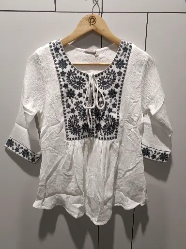 Ivory Bloom Embroidered Top