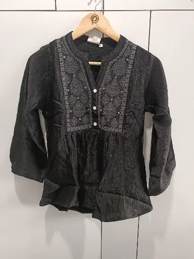 Midnight Onyx Embroidered Top