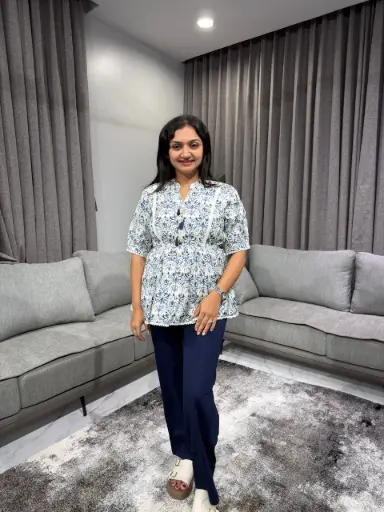 Blue Blossom Premium Cotton Top