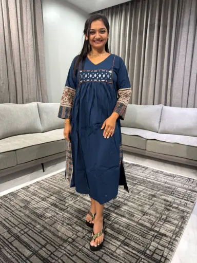 Midnight Grace Cotton Dress
