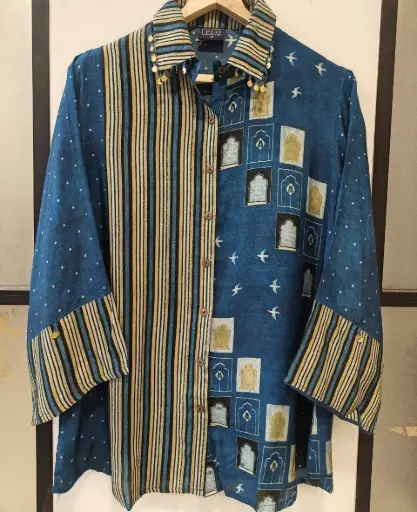 Indigo Heritage Muslin Shirt Top