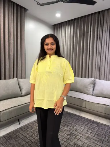 Lemon Mist Sunburst Embroidered Linen Top