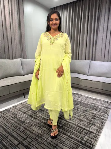 Lime Blossom Premium Mull Cotton Suit Set