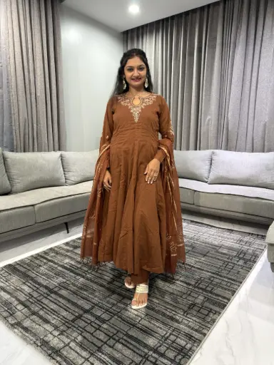 Cocoa Charm Mull Cotton Suit Set