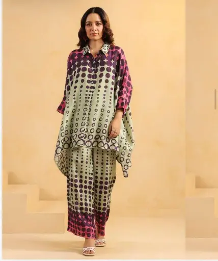Aura Dot Flow Premium Viscose Santoon Co-ord Set
