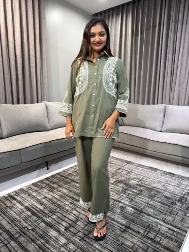 [2373] Olive Grace Premium Flex Cotton Cord Set