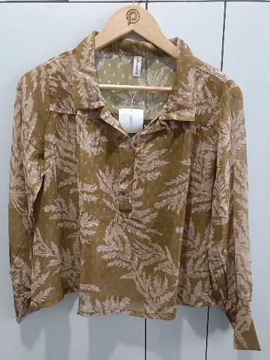 Olive Fern Pure Dobby Georgette Top