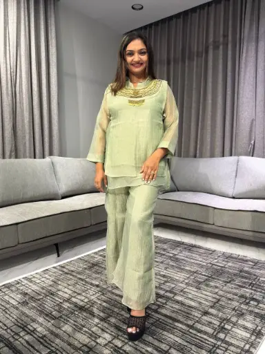 [2520] Olive Grace Pure Glass Tissue Co-ord Set