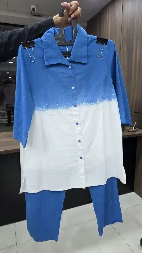 [2524] Azure Pearl Pure Cotton Co-Ord Set